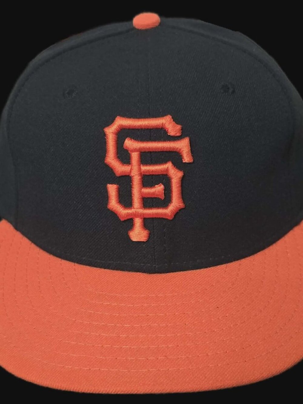 San Francisco Giants New Era 59FIFTY Fitted Cap Black Orange Brim Size 7 1/4